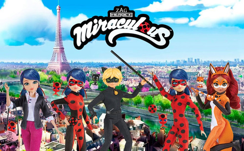 Figura De Acción Ladybug, Cat Noir, Rena Rouge, Hauck Moth De Disney Muñecos Miraculous