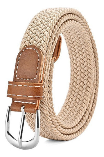 Cinturón Tejido Elástico/cinturón/cinturón De Mujer Color Beige Talla 105cm