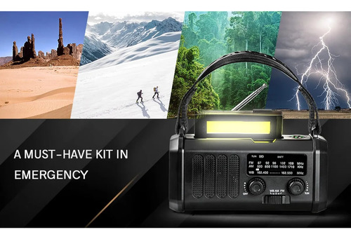 Emergency Radio 10000mah ,solar Hand Crank Radio With Am/fm