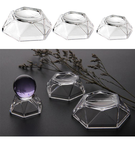 Mz 2x Suporte De Esfera De Base Acrílica Com Bola De Cristal