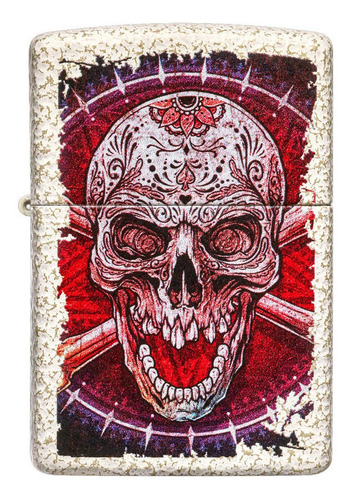 Encendedor Zippo Skull Mandala Design Blanco Zp49410