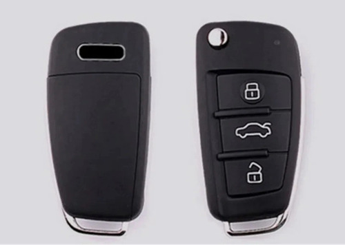 Funda Llave Audi A1 A2 A3 A4 Q5 Q7 De 3 Botones, Color Plata