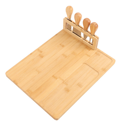 Tabla De Charcutería Con Queso De Bambú Rectangular