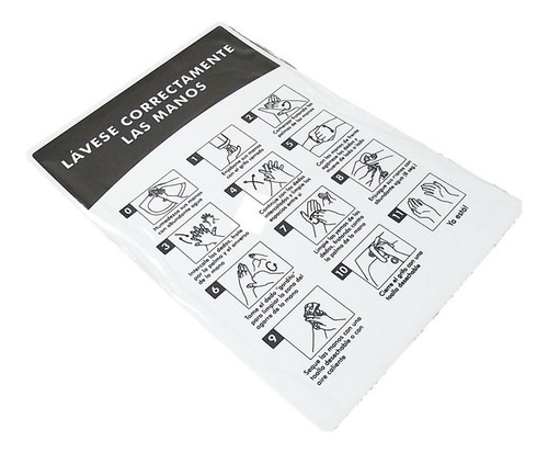 Imagen 2 de 2 de Aviso Letrero Señal Lavado De Manos Instructivo Grande 35x24