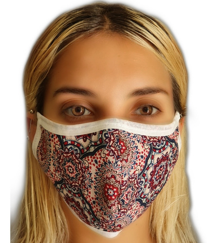 Imagen 3 de 5 de Caja Barbijos X20u Bicapa Lavable Reutilizable Diseño Protec