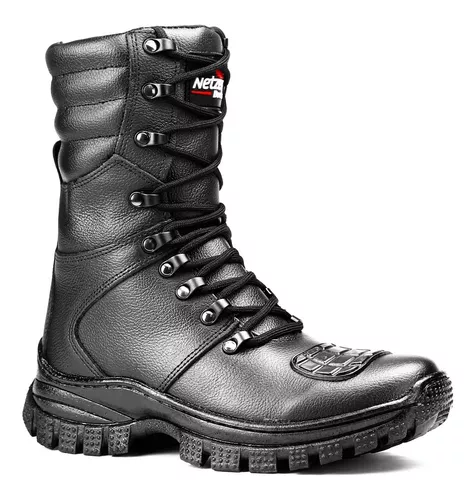 Bota Caterpillar Masculina Cano Longo em Couro - Preto