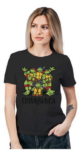 Polera Mujer Tortugas Ninja Cowabunga Algodón Orgánico Wiwi