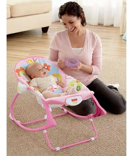 Silla Mecedora Bebe Fisher Price Niñas Conejito Rosa