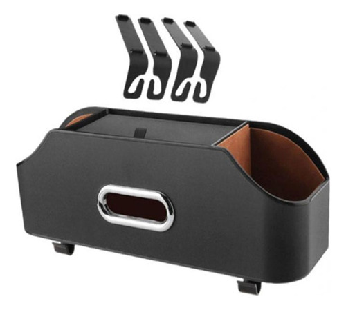 A Auto Seat Back Organizer Tissue Box Cup Holder Negro