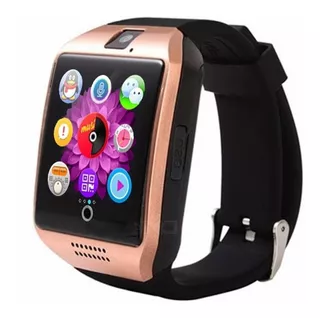 Smartwatch Genérica Q18 1.54" caixa gold, pulseira black