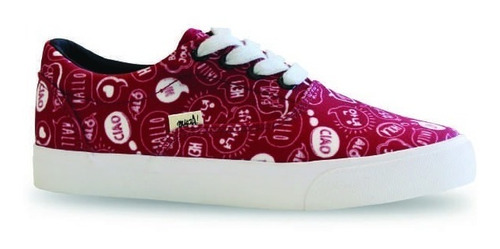 Zapatilla Lona Mujer Estampada Art Hello. Marca Muaa