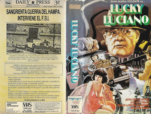 Lucky Luciano Vhs Gian Maria Volonté Francesco Rosi 1973