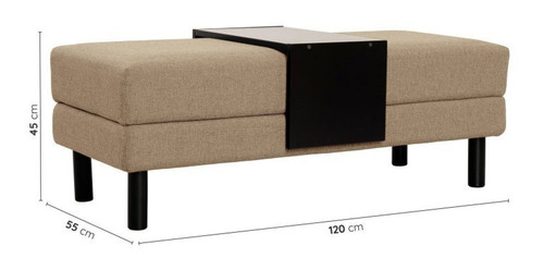 Conjunto Puff Baú 120cm E Bandeja Antúrio Cabecasa Wt