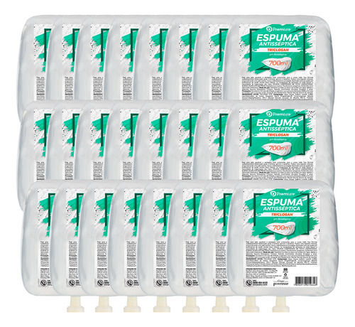 Premisse Triclosan 0,5% Antiséptic kit 24 sabonete espuma 700mL