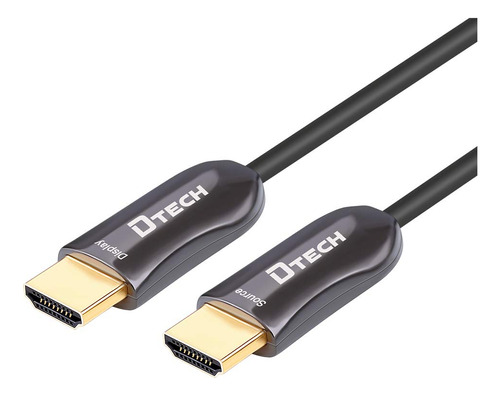 Dtech Cable Hdmi 2.0 De Fibra Óptica Ultra Delgado Extra Lar