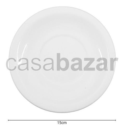 Imagen 3 de 10 de Plato Té 15cm Tsuji Línea Recta 450 Porcelana Blanca X12 Uni