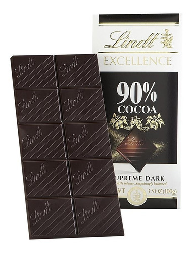 Lindt Excellence 90 % Cacao Supreme Dark Chocolate 100 Grs
