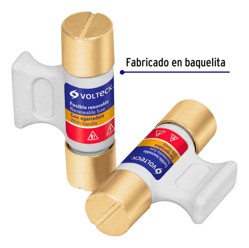 Juego 2 Fusibles Economico 30 A Agarradera Voltech 47294