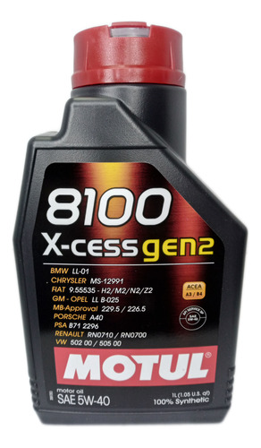 Aceite Motul 8100 X-cess Gen2 5w40 Full Sintético 