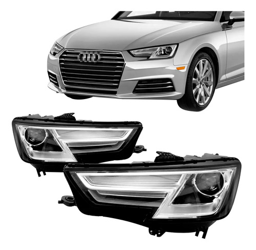 Par Farol Audi A4 16 17 18 19 Elétrico Com Motor Com Led