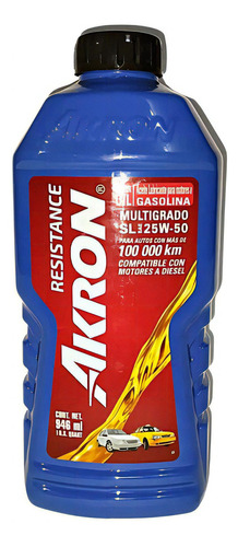 Aceite Akron Multigrado 25w50 946 Ml Gasolina Y Diesel
