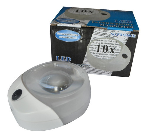 Lupa 10x Lente De Aumento Para Lectura Led Recargable 