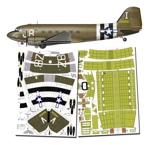 C 47 Skytrain 1.33 Formato A4 Papercraft