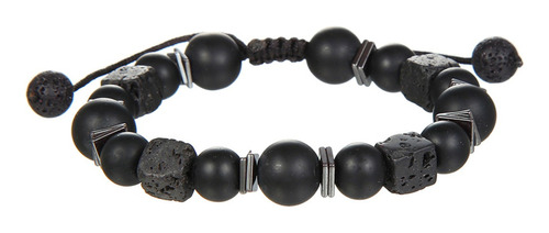 Pulsera Tejida De Piedra Volcánica Pulsera De Hombre