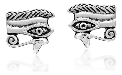 Aretes Místicos Ojo De Horus En Pirámide En Plata Ley .925