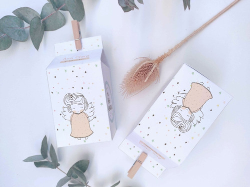 Imagen 4 de 8 de Kit Imprimible Angelito Bautismo Nena Personalizado