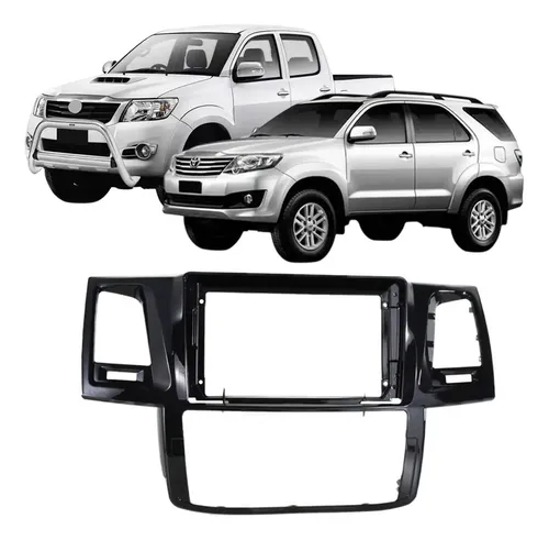 Moldura 9 Polegadas Hilux e Sw4 2006 à 2015 Black Piano Painel