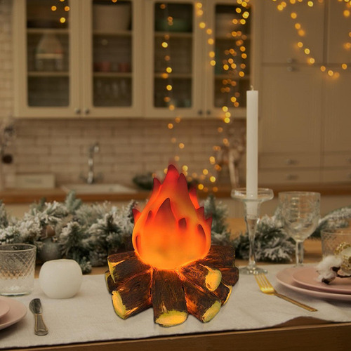 Leños De Chimenea Falsos Con Luces Leña Electrónica Sin Llam