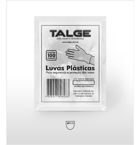 Luva Plástica Descartável - Talge Cx C/ 1000 Unidades