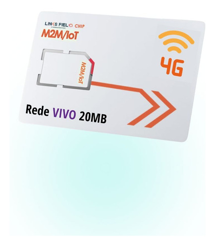 Sem Mensalidade - Chip M2m Tk110 - Plano Anual 20mb Mês