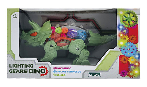 Dino Engranaje Ditoys Lighting Gears Con Luz Y Sonido Color Multicolor