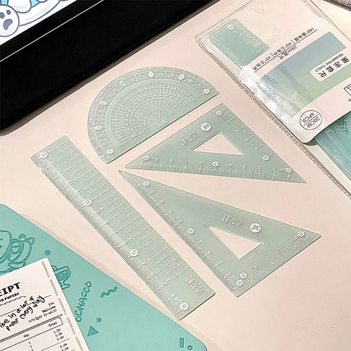 Conjunto De 4 Unidades/conjunto Jelly Ruler, Transferidor De