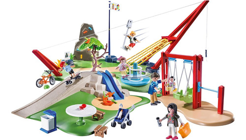 Playmobil 70328 Plaza Parque Hamacas Tobogan Tirolesa City