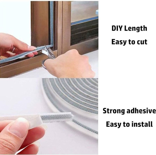 Cinta Aislante Térmico Tipo Cepillo Adhesivo 5 Mts Ventanas