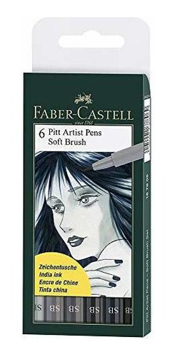 Faber-castell 6 X Pitt Artista Plumas (cepillo Suave) Tonos 