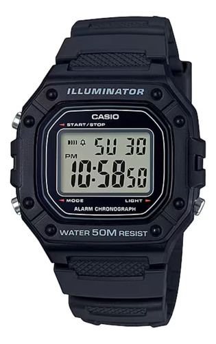 Reloj Casio W-218h Crono Alarma Luz Led 50m Wr Pila 7 Años