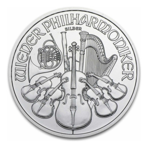 Moneda De Plata 999 Filarmónica De Viena 1 Oz + Cápsula