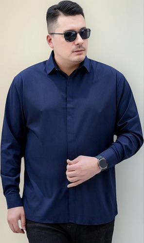Camisa De Manga Larga De Gran Tamaño Con Botones Ocultos Par