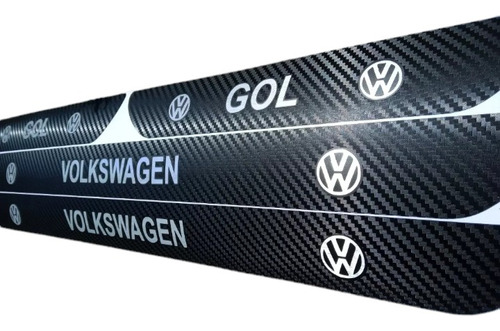 Cubrezócalos Vinilo Fibra De Carbono,kit 4p  Volkswagen Gol 