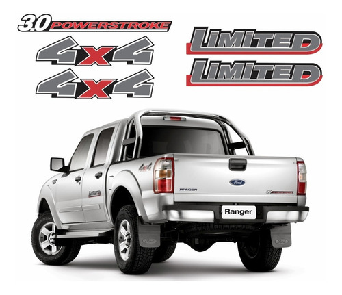 Kit Adesivos Compatível Ranger Limited 4x4 3.0 2010 R171 Cor GRAFITE