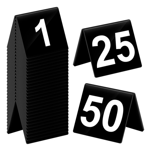 Tuanse Numeros De Mesa 1-50 Acrilico De Doble Cara Numerada,