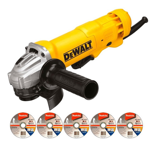 Amoladora Angular Dewalt 1200w Dwe4212 + 5 Discos Makita