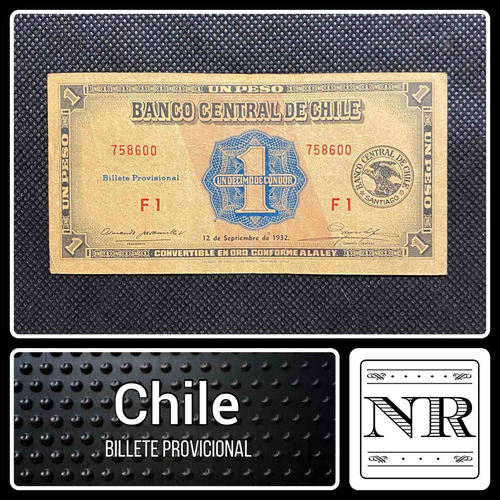 Chile - 1/10 Condor - Año 1932 - Provisional - P #88