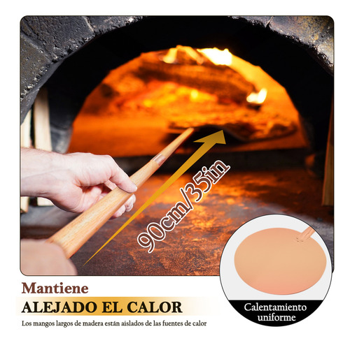 Pala Para Pizza Aluminio Redondo Mango Madera 30.5 X 126.5cm