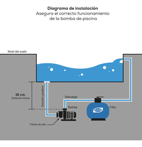 Bomba Para Alberca Evans 1.5hp 220v 1f 2x2 200lpm 96m3