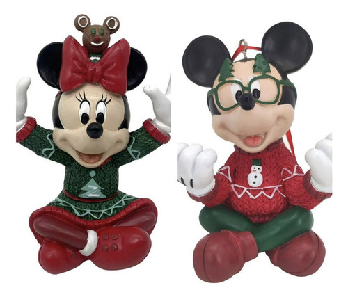 Esferas De Mickey Y Minnie Disney Ornamentos